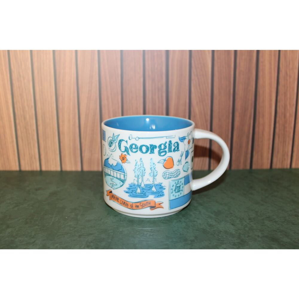 Starbucks GEORGIA Been There Series Collector BTS Coffee Mug Blue EUC